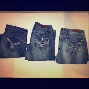 (Lot of 3) VIGOSS Dark Washed Boot Cut Jeans Sz 13